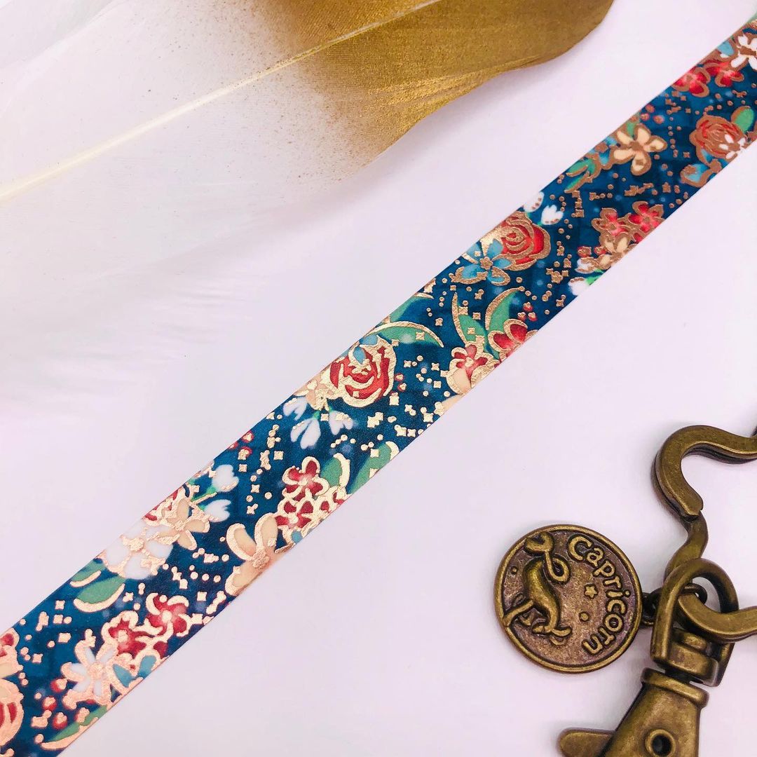 Floral washi tape customized/rose gold foiled/glitter tape/