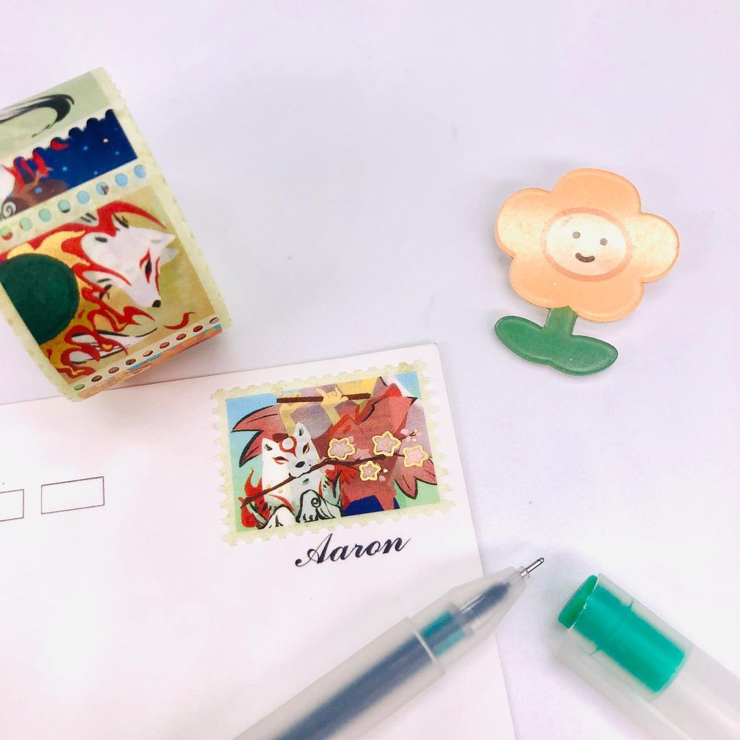 Stamp glitter washi tapes/Anime cartoon character custom design/low MOQ high quality