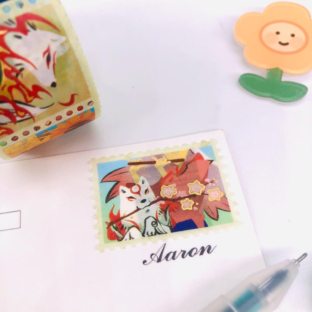 Stamp glitter washi tapes/Anime cartoon character custom design/low MOQ high quality