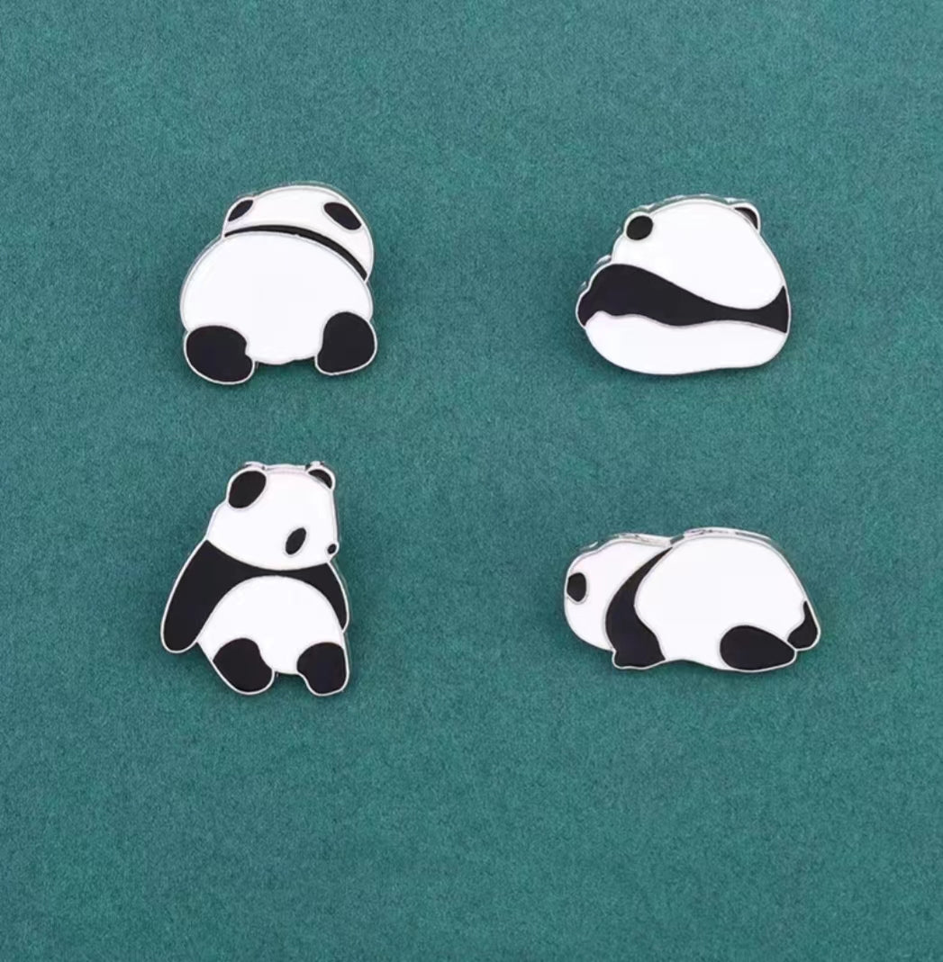 Cute pandas pins 4 different designs l enamel cute pin set pins laple pin hard enamel pin Christmas gifts