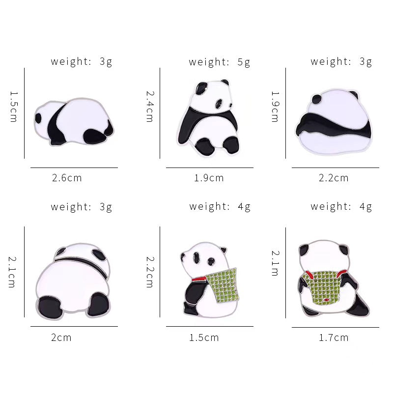 Cute pandas pins 4 different designs l enamel cute pin set pins laple pin hard enamel pin Christmas gifts