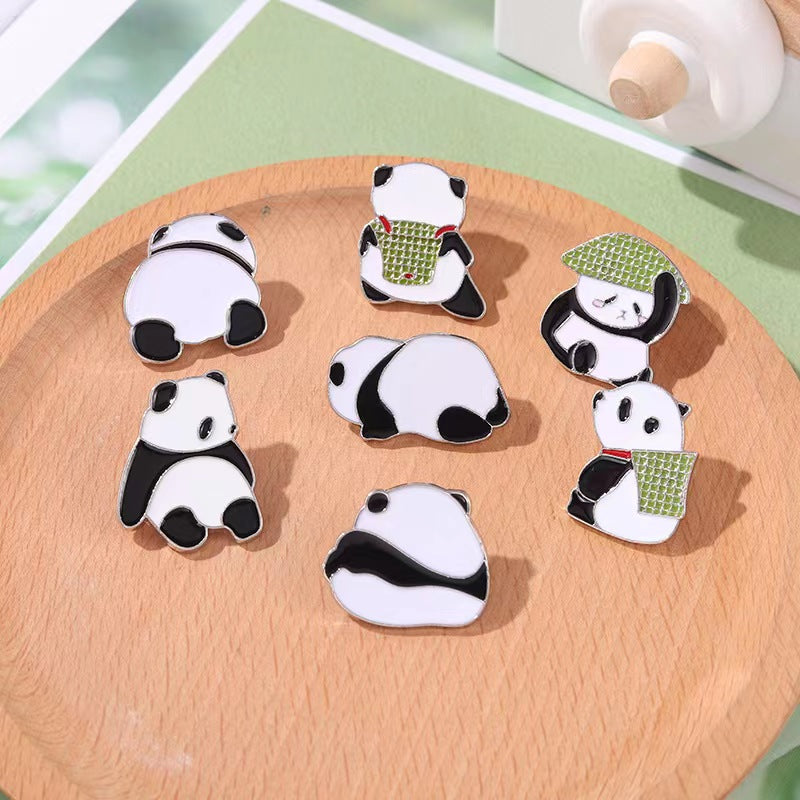 Cute pandas pins 4 different designs l enamel cute pin set pins laple pin hard enamel pin Christmas gifts