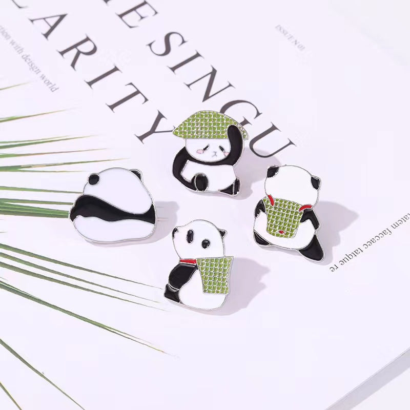 Cute pandas pins 4 different designs l enamel cute pin set pins laple pin hard enamel pin Christmas gifts