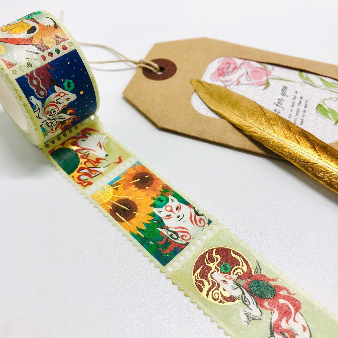 Stamp glitter washi tapes/Anime cartoon character custom design/low MOQ high quality