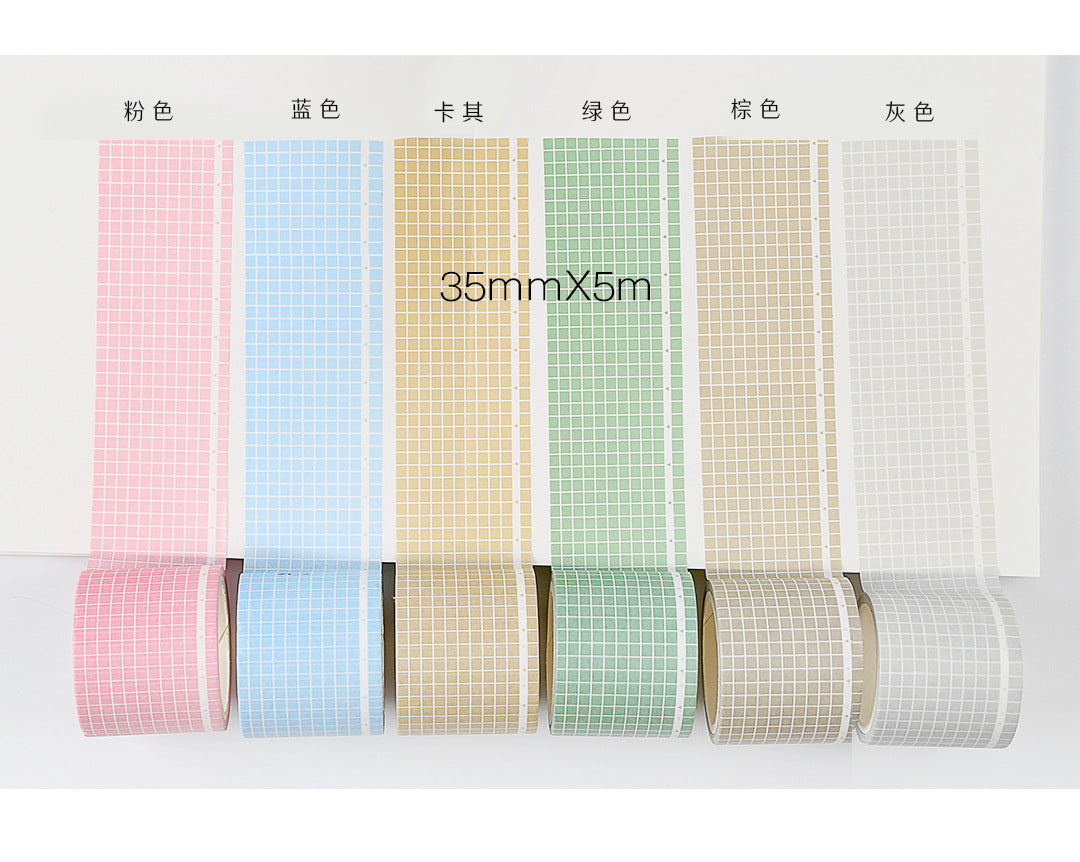 Grid mesh washitape Macaron color Basic style for stationary planner scrapbook journals