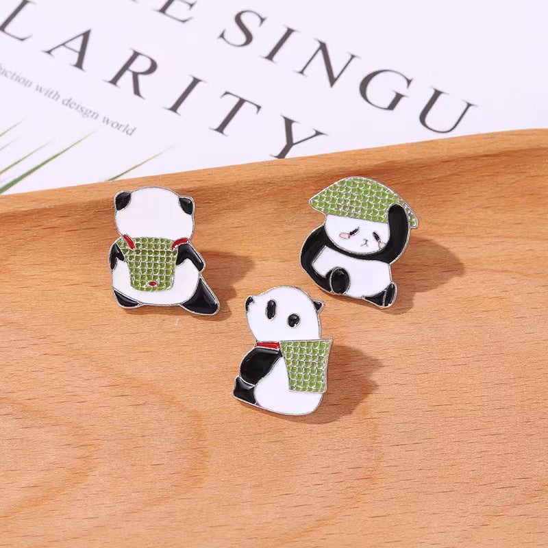 Cute pandas pins 4 different designs l enamel cute pin set pins laple pin hard enamel pin Christmas gifts