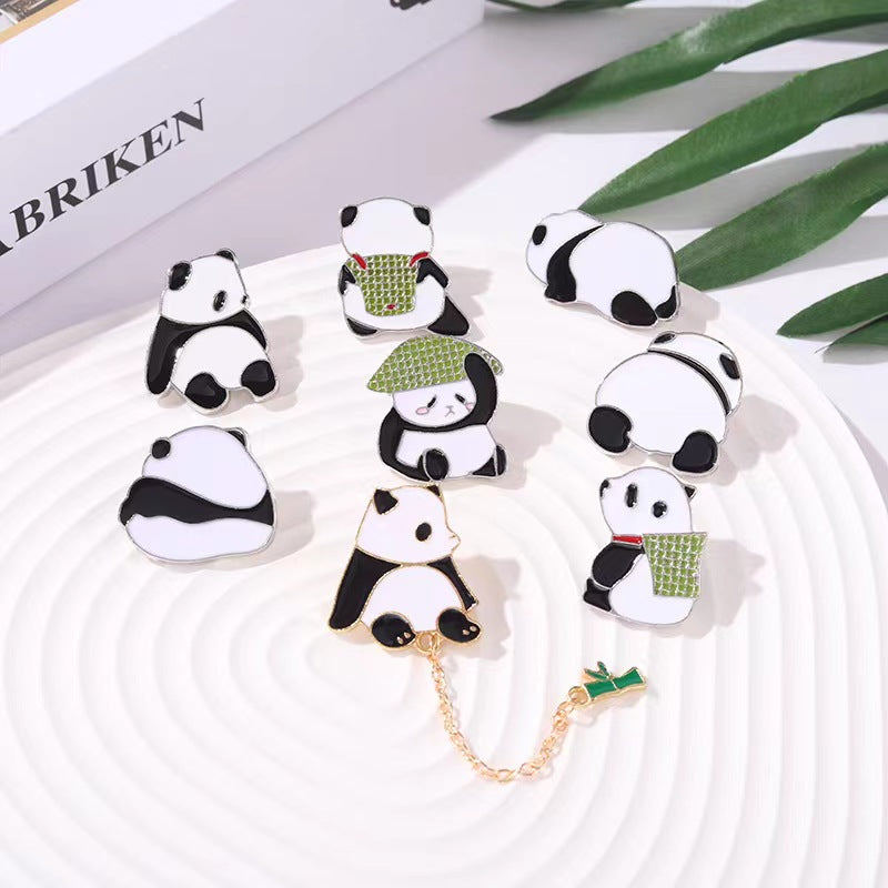 Cute pandas pins 4 different designs l enamel cute pin set pins laple pin hard enamel pin Christmas gifts